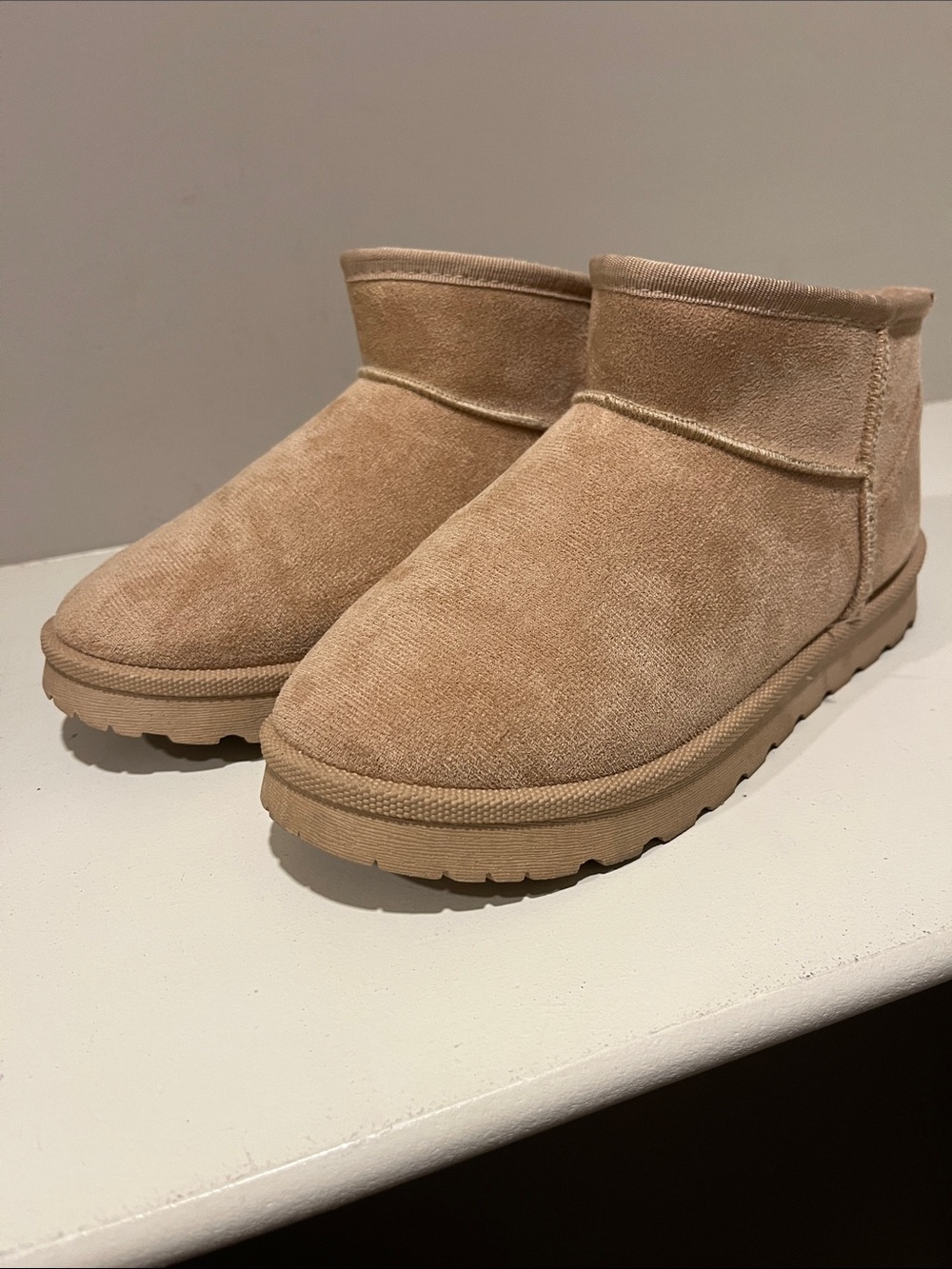 Amazon Tan Suede Short Ankle Booties